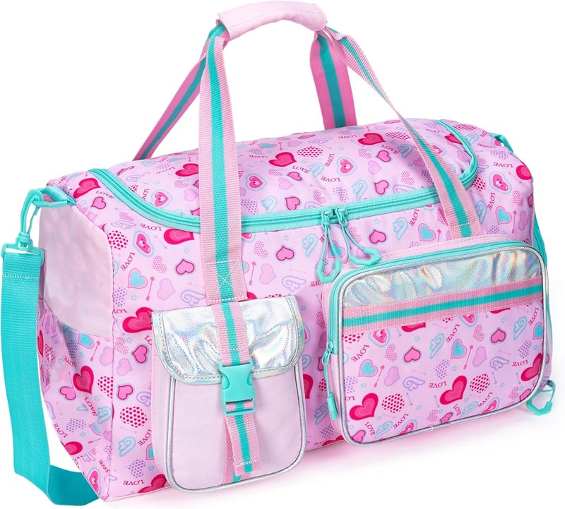 Oruiji Kids Duffle Bag Girls Women Travel Bag Gifts Overnight Bags for Girls Women Kids Gym Dance Bags with Shoes Compartment - Image 1